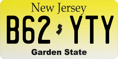 NJ license plate B62YTY