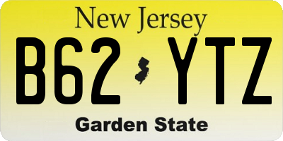NJ license plate B62YTZ