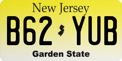 NJ license plate B62YUB