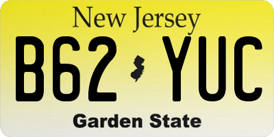 NJ license plate B62YUC