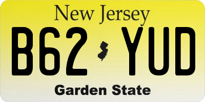 NJ license plate B62YUD