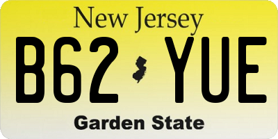 NJ license plate B62YUE