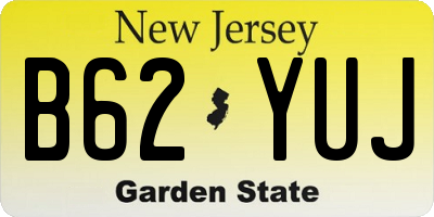 NJ license plate B62YUJ