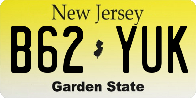 NJ license plate B62YUK