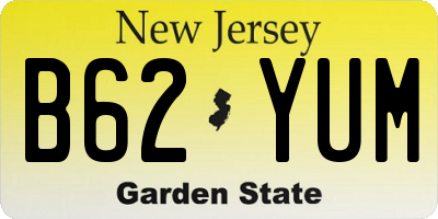 NJ license plate B62YUM