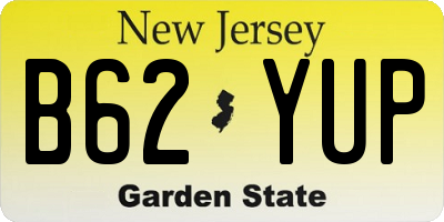 NJ license plate B62YUP