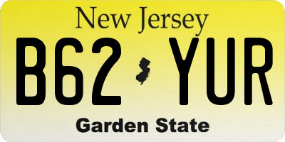 NJ license plate B62YUR
