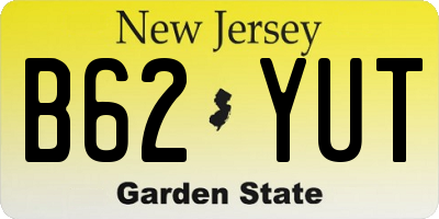 NJ license plate B62YUT