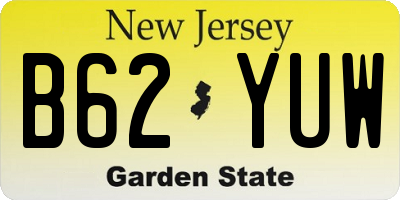 NJ license plate B62YUW