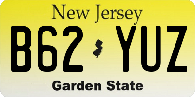 NJ license plate B62YUZ
