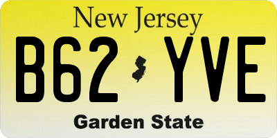 NJ license plate B62YVE