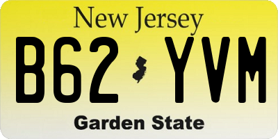 NJ license plate B62YVM