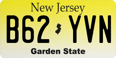 NJ license plate B62YVN