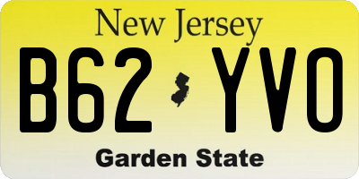 NJ license plate B62YVO