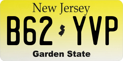 NJ license plate B62YVP