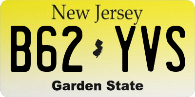NJ license plate B62YVS