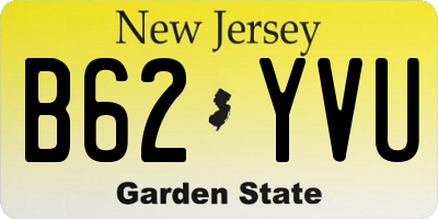 NJ license plate B62YVU