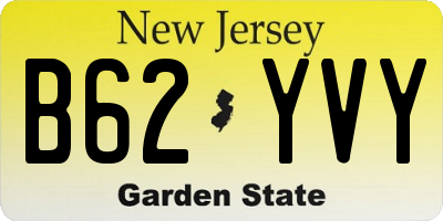 NJ license plate B62YVY