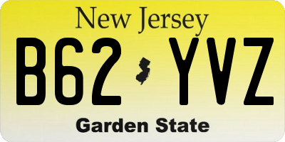 NJ license plate B62YVZ