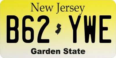 NJ license plate B62YWE