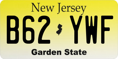NJ license plate B62YWF