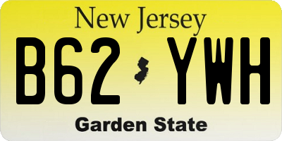 NJ license plate B62YWH