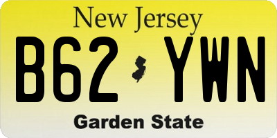 NJ license plate B62YWN