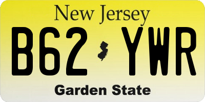 NJ license plate B62YWR