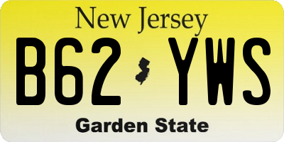 NJ license plate B62YWS