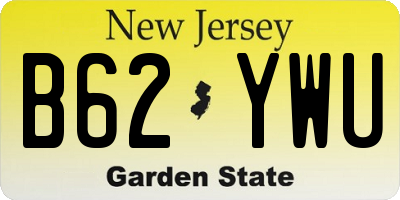 NJ license plate B62YWU