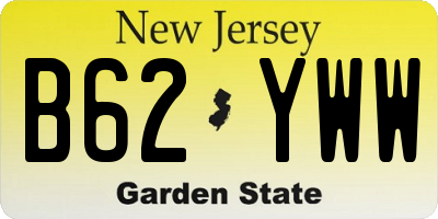 NJ license plate B62YWW