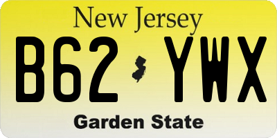 NJ license plate B62YWX