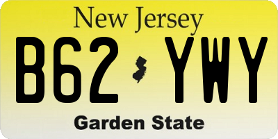 NJ license plate B62YWY