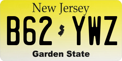 NJ license plate B62YWZ