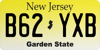 NJ license plate B62YXB