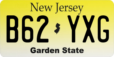 NJ license plate B62YXG
