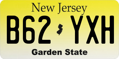 NJ license plate B62YXH