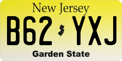 NJ license plate B62YXJ