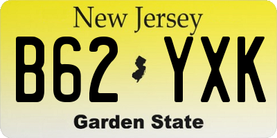 NJ license plate B62YXK