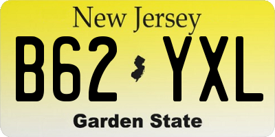NJ license plate B62YXL