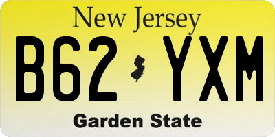 NJ license plate B62YXM