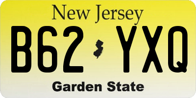 NJ license plate B62YXQ