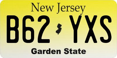 NJ license plate B62YXS
