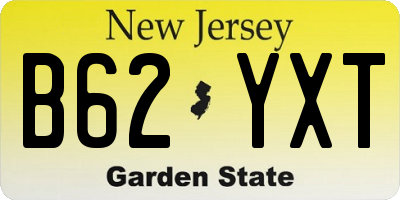 NJ license plate B62YXT