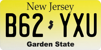 NJ license plate B62YXU