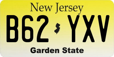 NJ license plate B62YXV