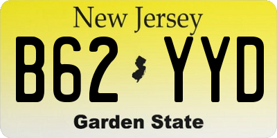 NJ license plate B62YYD