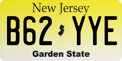 NJ license plate B62YYE