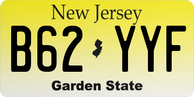 NJ license plate B62YYF