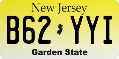 NJ license plate B62YYI